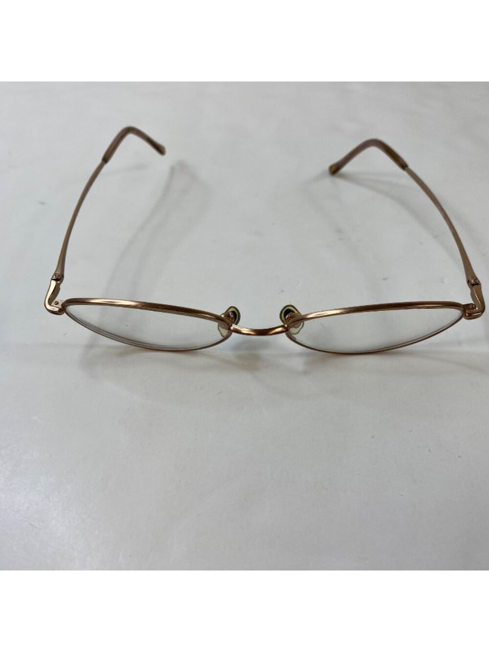 Vintage Gold Wire Rim Eyeglasses Oval Frames Adjustable Nose Pads